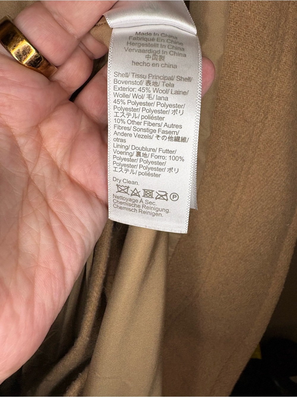 J. Crew Wool-Blend City Coat Camal Tan Funnel Neck Jacket - Picture 6 of 6
